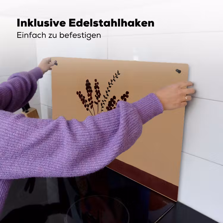 Minimalistisch - Vaas - Bloemen - Bruin Inductie beschemer met haakjes klein -ky-ophangen-de