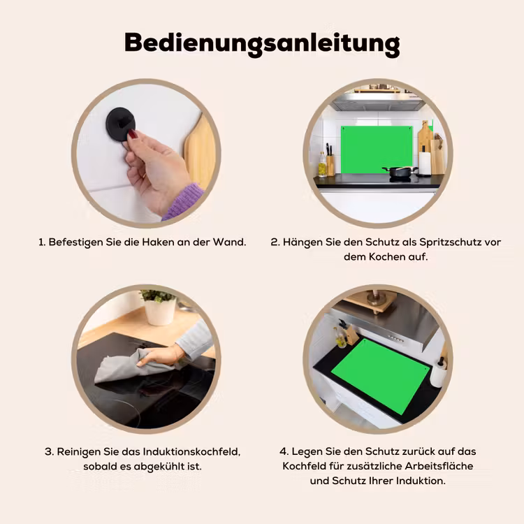 Mint - Green - Groen Inductie beschemer met haakjes klein 777 -ky-gebruik-de