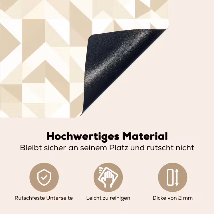 Modern - Abstract - Beige Inductie beschemer met haakjes klein 777 -ky-onderkant-de