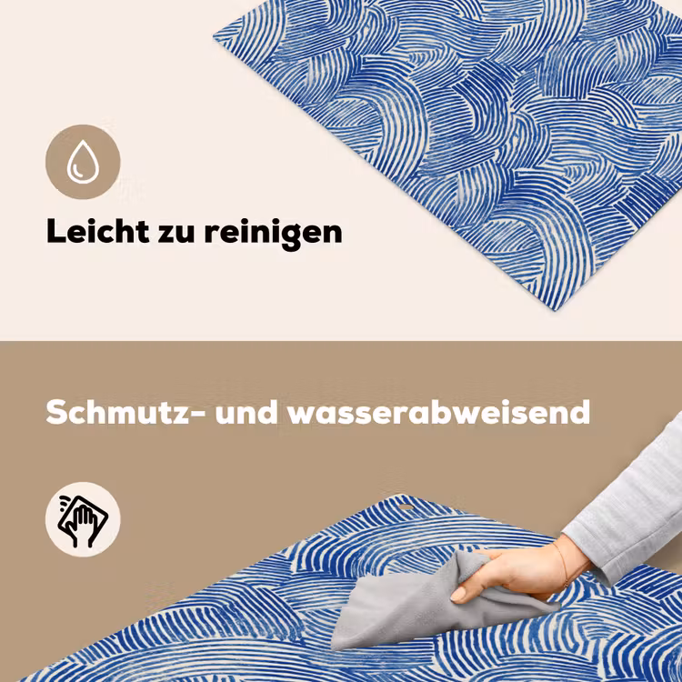 Modern - Abstract - Blauw Inductie beschemer met haakjes klein 777 -ky-schoon-de