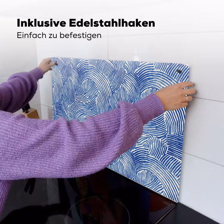 Modern - Abstract - Blauw Inductie beschemer met haakjes klein 777 -ky-ophangen-de