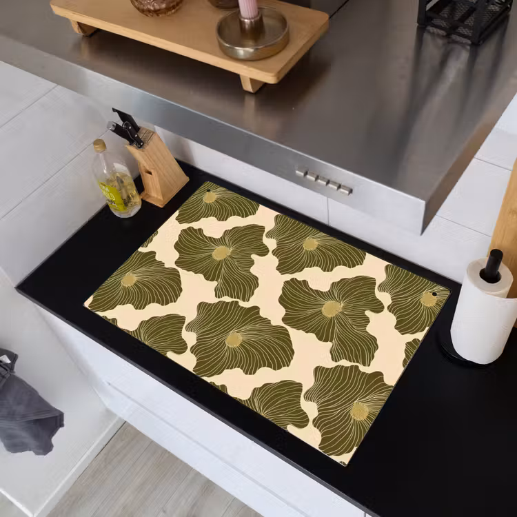 Modern - Abstract - Groen Inductie beschemer met haakjes klein 777 -sfeer1