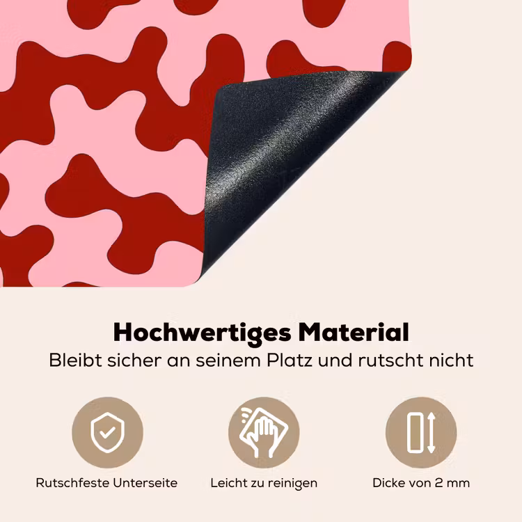 Modern - Abstract - Rood Inductie beschemer met haakjes klein 777 -ky-onderkant-de