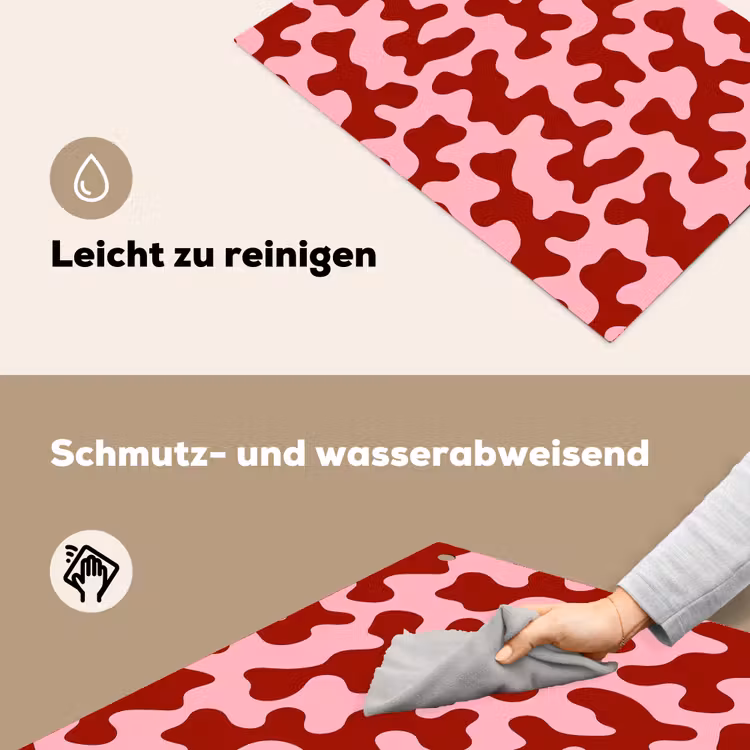 Modern - Abstract - Rood Inductie beschemer met haakjes klein 777 -ky-schoon-de