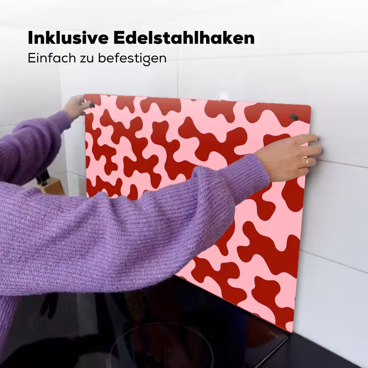Modern - Abstract - Rood Inductie beschemer met haakjes klein 777 -ky-ophangen-de