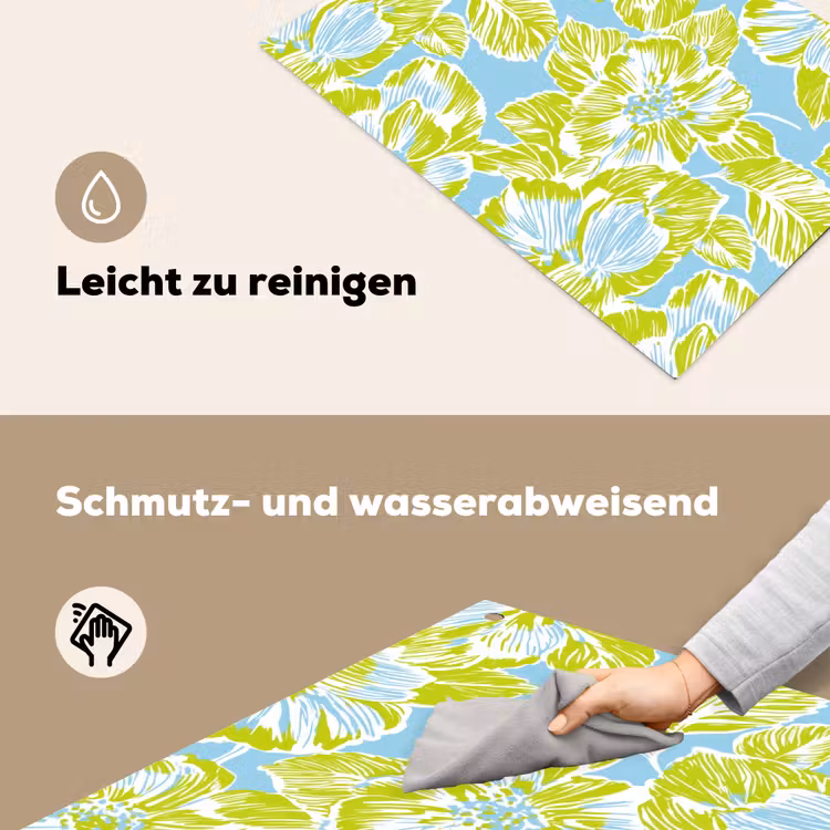 Modern - Bloemen - Groen Inductie beschemer met haakjes klein 777 -ky-schoon-de