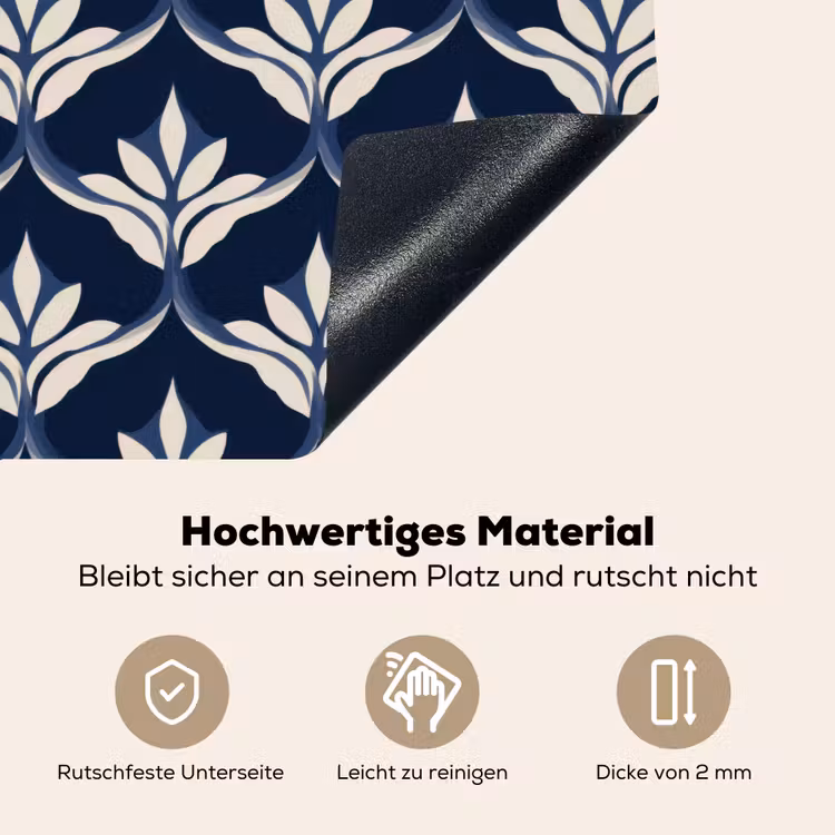 Modern - Ontwerp - Blauw Inductie beschemer met haakjes klein 777 -ky-onderkant-de