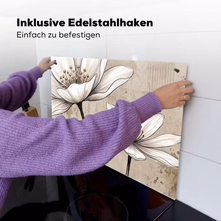 Modern - Design - Wit Inductie beschemer met haakjes klein -ky-ophangen-de