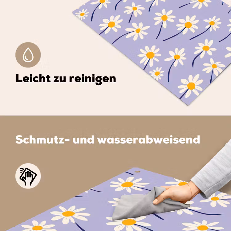 Modern - Madelief - Paars Inductie beschemer met haakjes klein 777 -ky-schoon-de