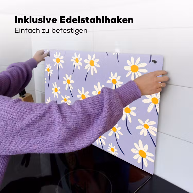 Modern - Madelief - Paars Inductie beschemer met haakjes klein 777 -ky-ophangen-de