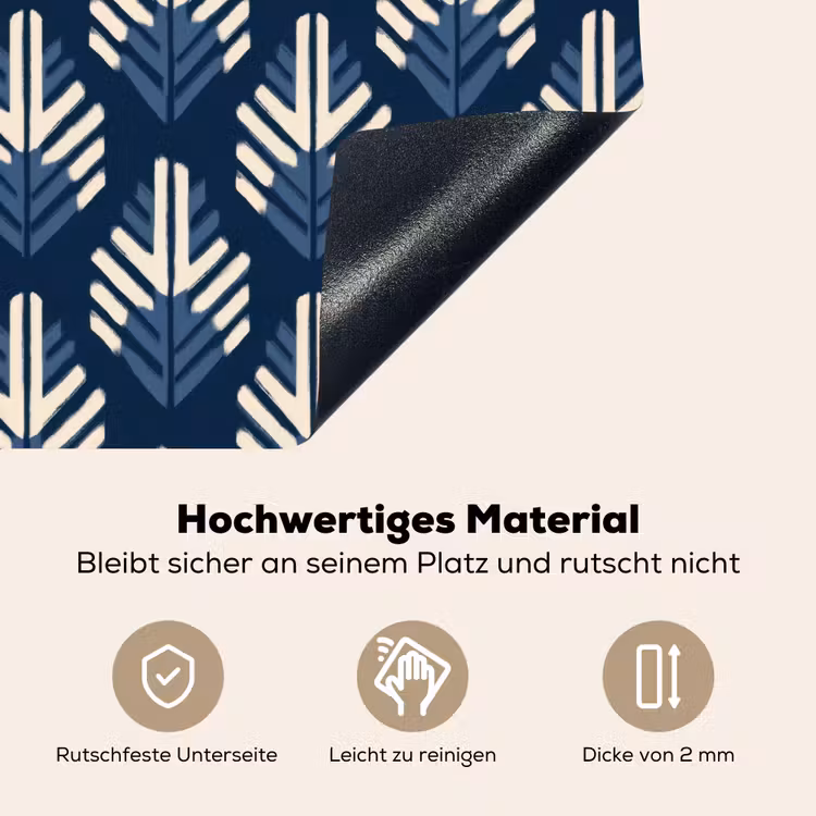 Modern - Patroon - Blauw Inductie beschemer met haakjes klein 777 -ky-onderkant-de