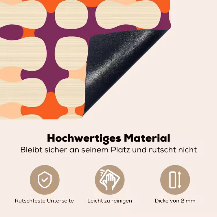 Modern - Patroon - Kleurrijk Inductie beschemer met haakjes klein 777 -ky-onderkant-de