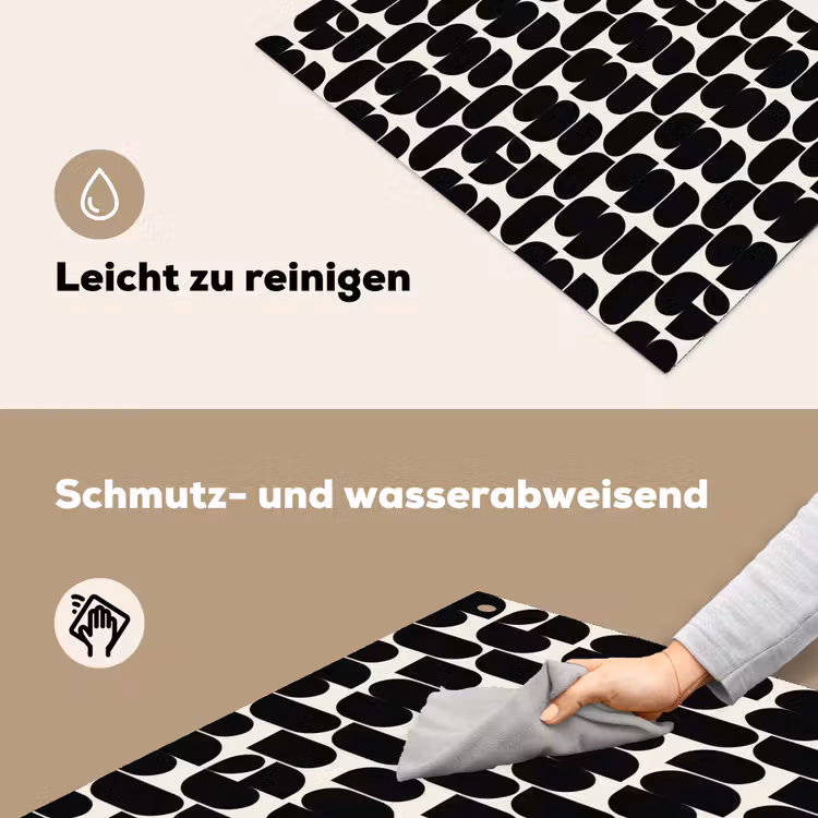 Modern - Patroon - Zwart Inductie beschemer met haakjes klein 777 -ky-schoon-de