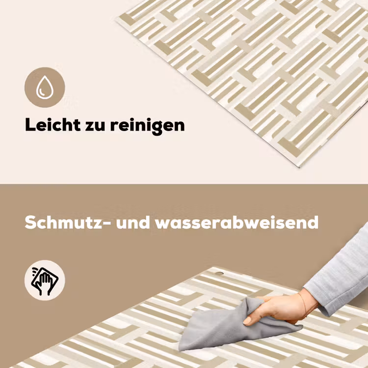 Modern - Geometrisch - Beige Inductie beschemer met haakjes klein 777 -ky-schoon-de