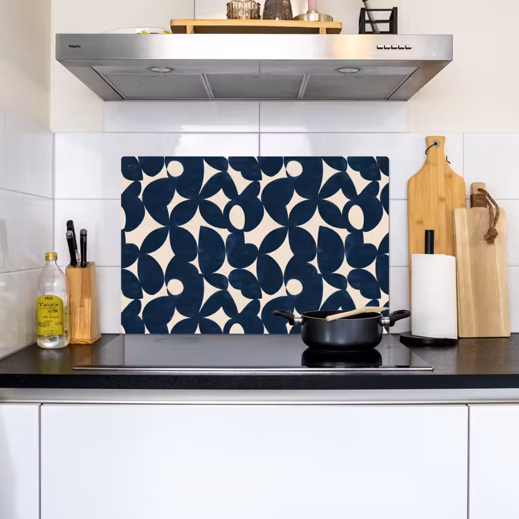Modern - Geometrisch - Blauw Inductie beschemer met haakjes klein 777 -sfeer2