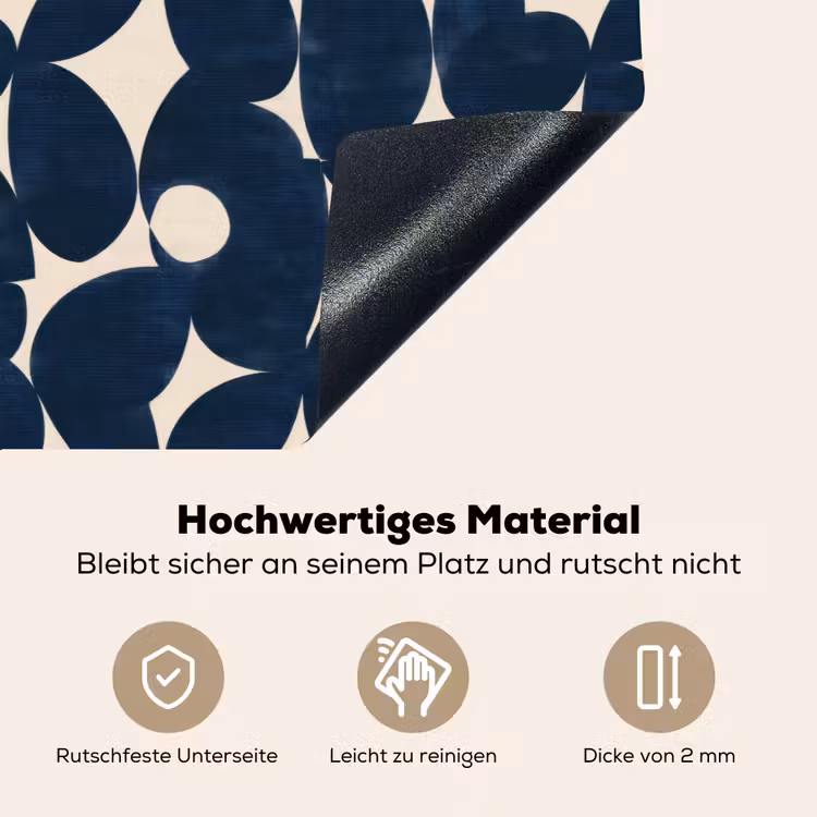 Modern - Geometrisch - Blauw Inductie beschemer met haakjes klein 777 -ky-onderkant-de
