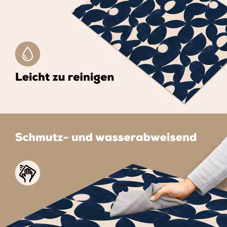 Modern - Geometrisch - Blauw Inductie beschemer met haakjes klein 777 -ky-schoon-de