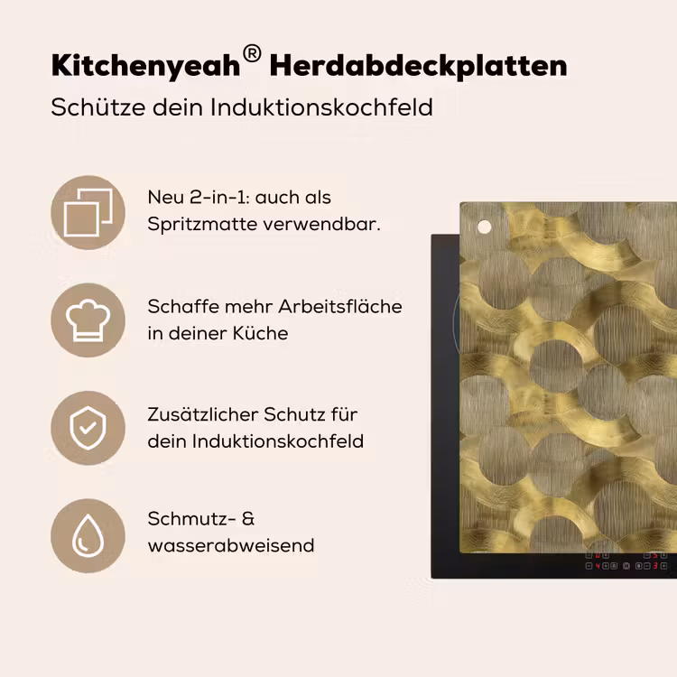 Modern - Geometrisch - Goud Inductie beschemer met haakjes klein 777 -ky-usp-de