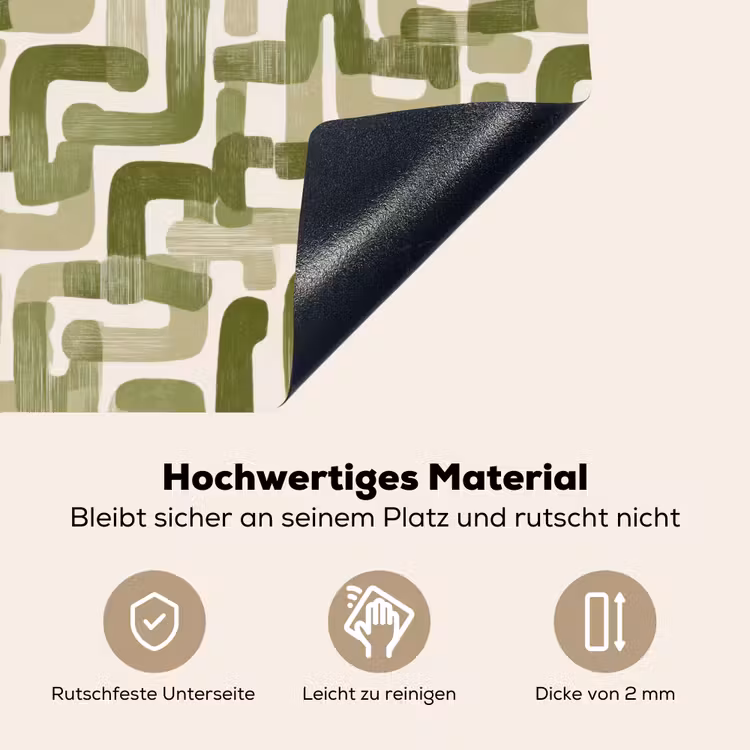 Modern - Grafisch - Groen Inductie beschemer met haakjes klein 777 -ky-onderkant-de