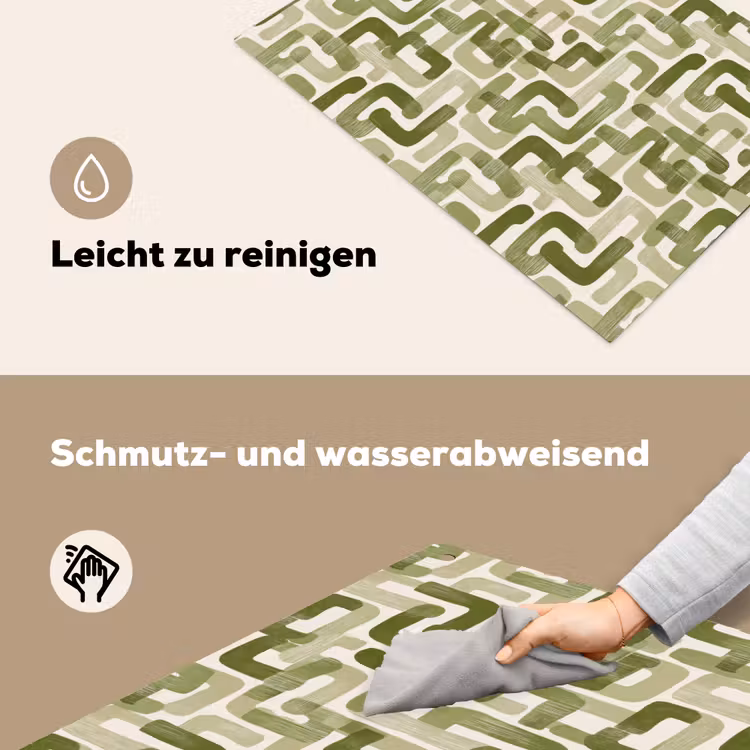 Modern - Grafisch - Groen Inductie beschemer met haakjes klein 777 -ky-schoon-de