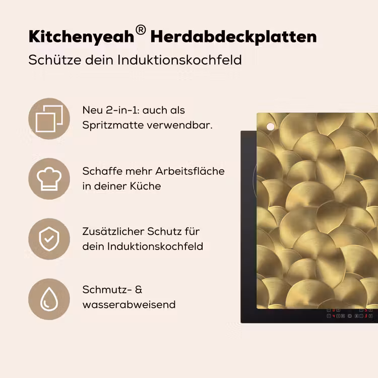 Modern - Cirkel - Goud Inductie beschemer met haakjes klein 777 -ky-usp-de
