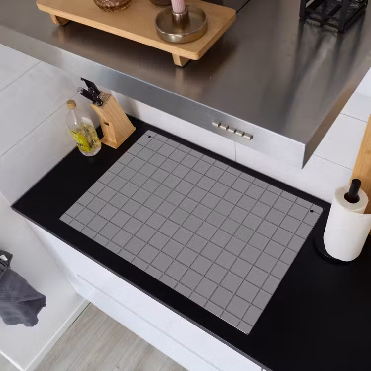 Modern - Patroon - Grijs Inductie beschemer met haakjes klein 777 -sfeer1