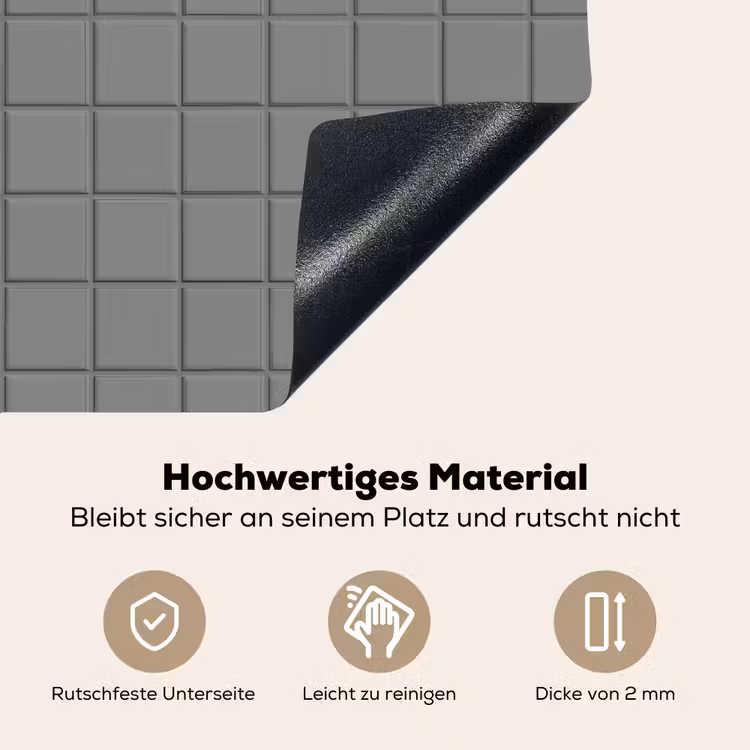 Modern - Patroon - Grijs Inductie beschemer met haakjes klein 777 -ky-onderkant-de