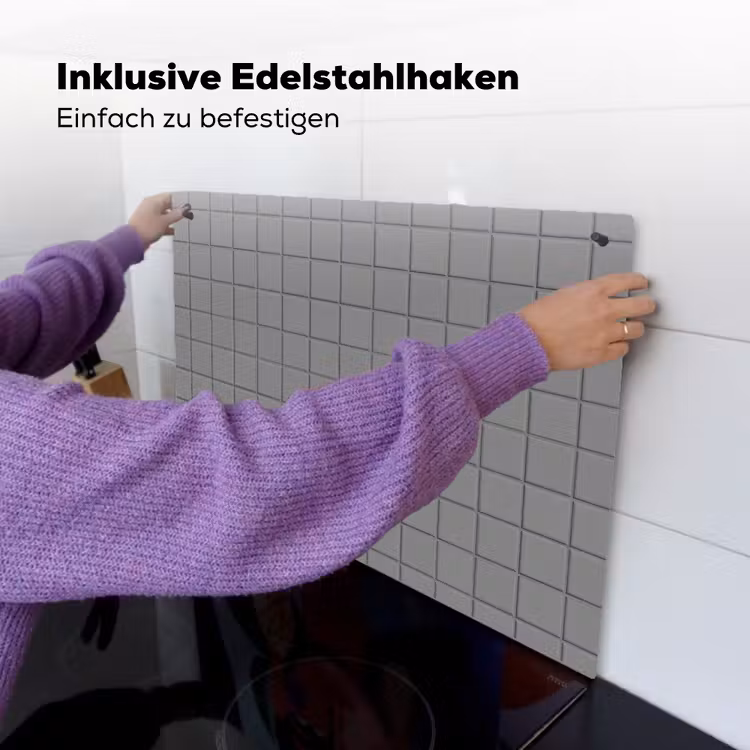 Modern - Patroon - Grijs Inductie beschemer met haakjes klein 777 -ky-ophangen-de