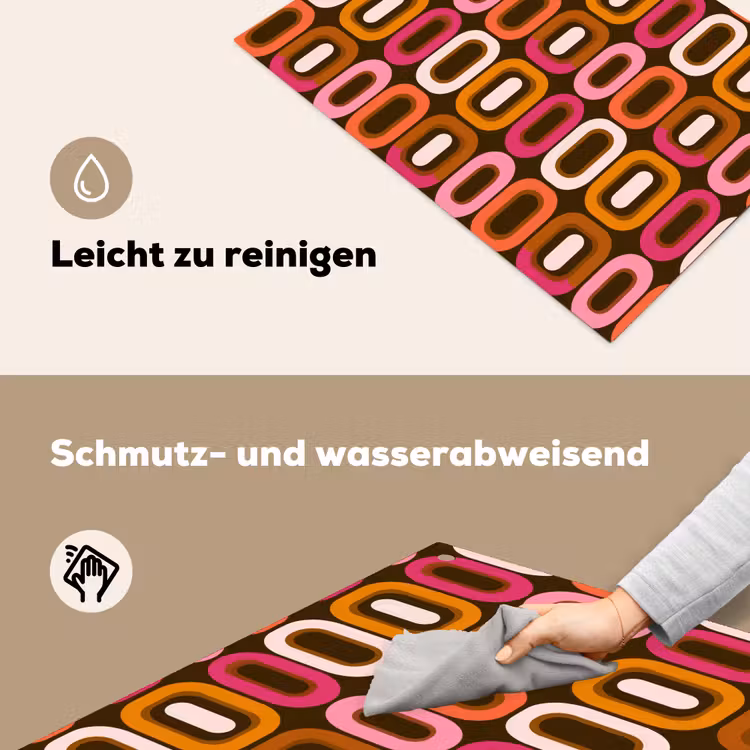 Modern - Retro - Kleurrijk Inductie beschemer met haakjes klein 777 -ky-schoon-de