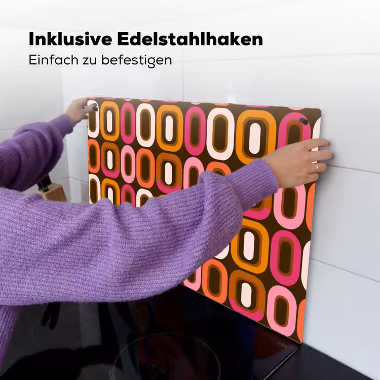 Modern - Retro - Kleurrijk Inductie beschemer met haakjes klein 777 -ky-ophangen-de