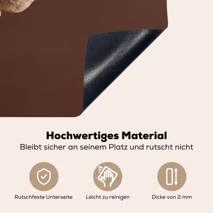 Papaverbol - Droogbloem - Bruin - Minimalistisch Inductie beschemer met haakjes klein -ky-onderkant-de