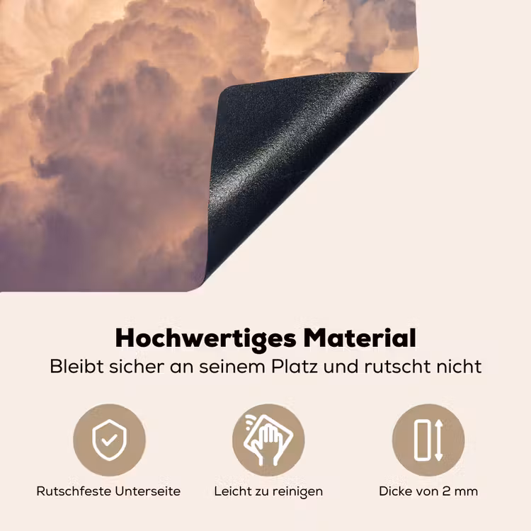 Maan - Wolken - Natuur - Oranje Inductie beschemer met haakjes klein -ky-onderkant-de