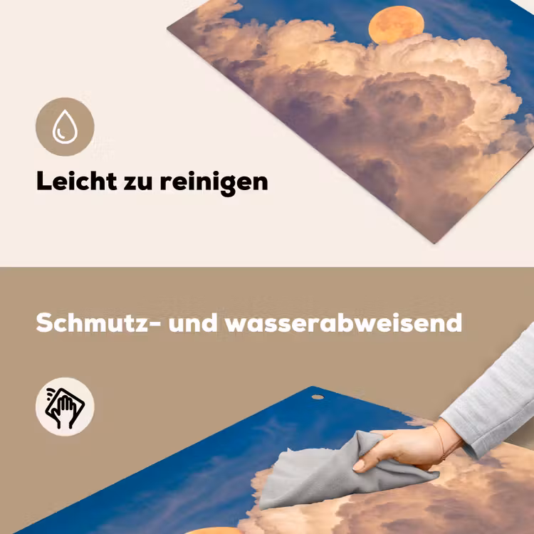 Maan - Wolken - Natuur - Oranje Inductie beschemer met haakjes klein -ky-schoon-de