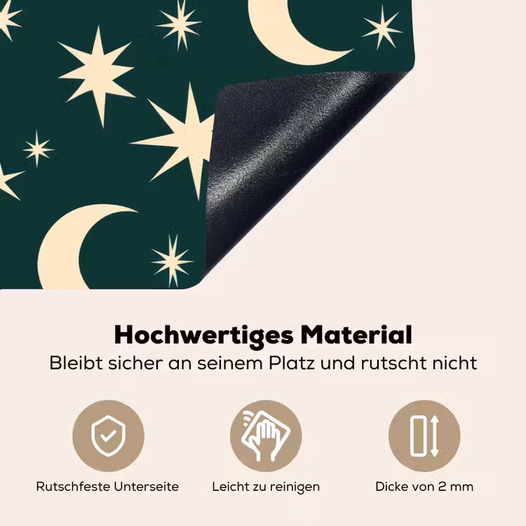 Manen - Sterren - Groen Inductie beschemer met haakjes klein 777 -ky-onderkant-de