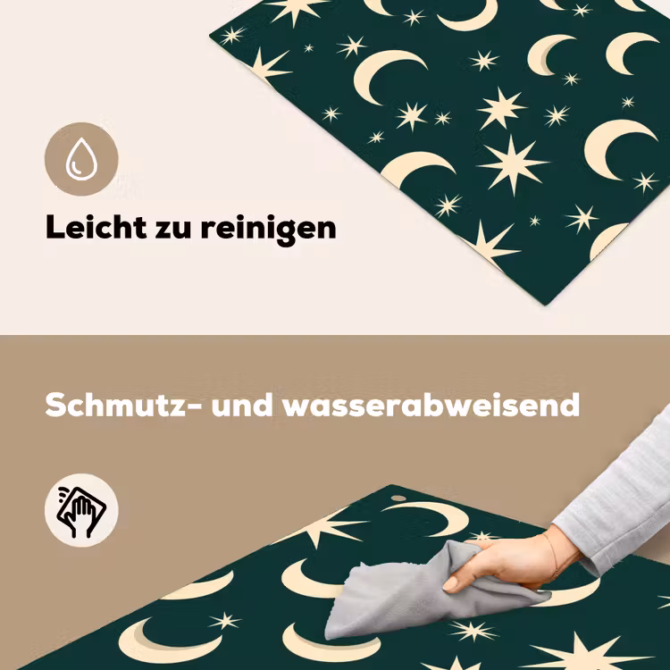 Manen - Sterren - Groen Inductie beschemer met haakjes klein 777 -ky-schoon-de