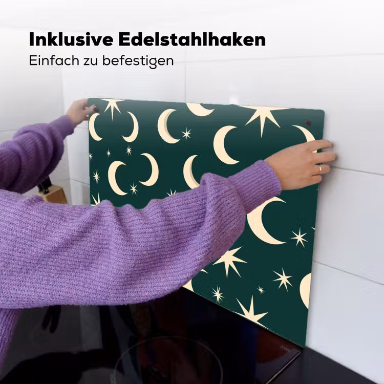 Manen - Sterren - Groen Inductie beschemer met haakjes klein 777 -ky-ophangen-de