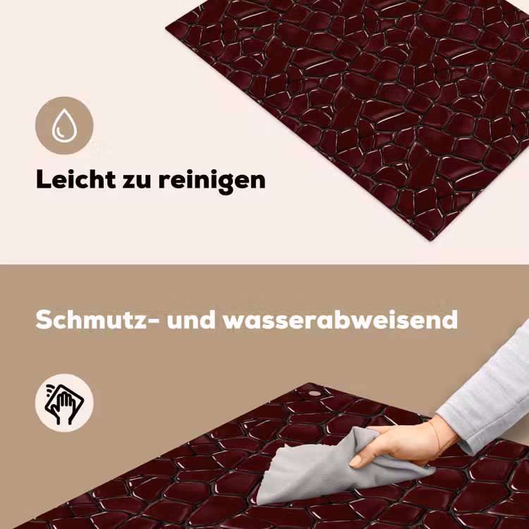 Mozaïek - Tegel - Bordeauxrood Inductie beschemer met haakjes klein 777 -ky-schoon-de