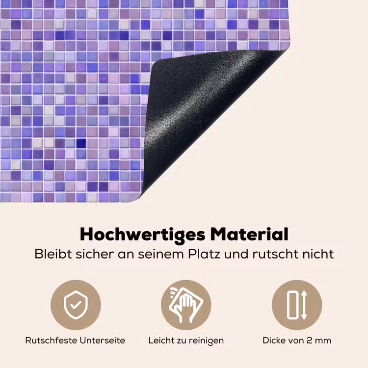 Mozaïek - Tegels - Lila - Amethist Inductie beschemer met haakjes klein 777 -ky-onderkant-de