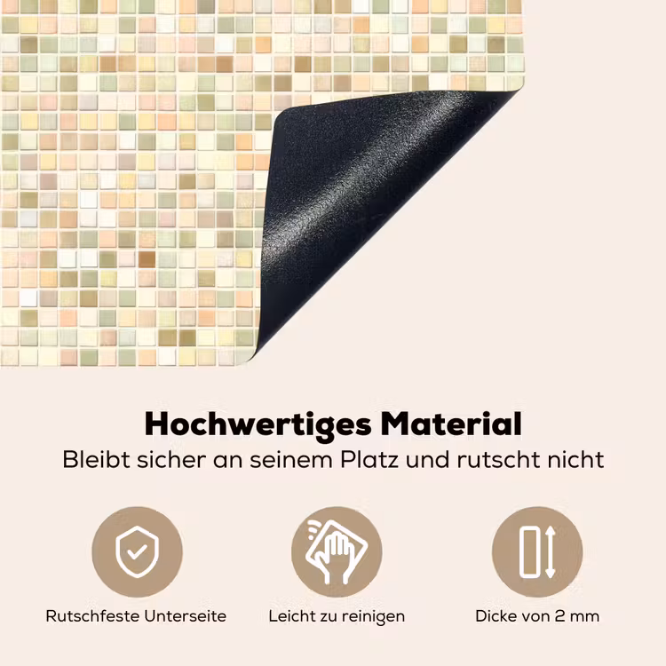Mozaïek - Patroon - Beige Inductie beschemer met haakjes klein 777 -ky-onderkant-de