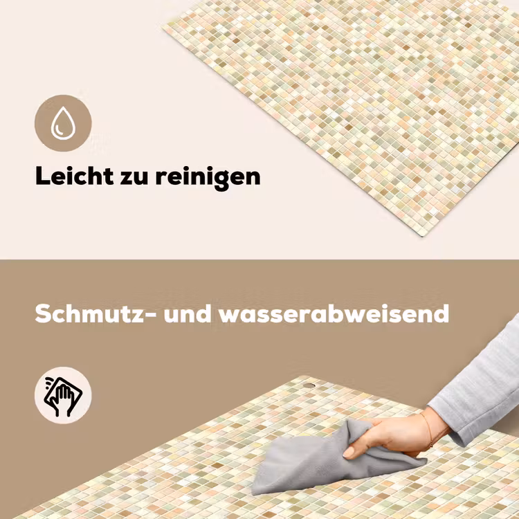 Mozaïek - Patroon - Beige Inductie beschemer met haakjes klein 777 -ky-schoon-de