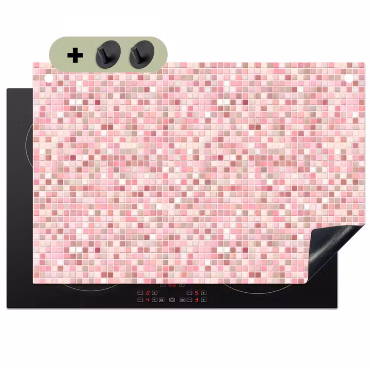 Mozaïek - Patroon - Roze Inductie beschemer met haakjes klein 777 -3d