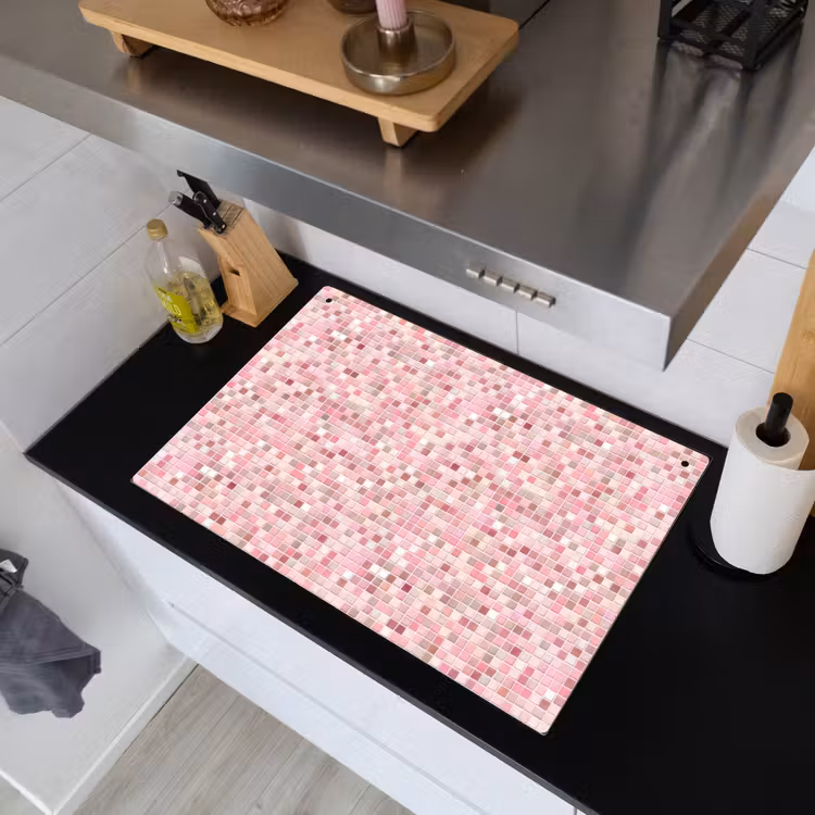 Mozaïek - Patroon - Roze Inductie beschemer met haakjes klein 777 -sfeer1