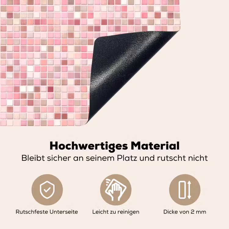Mozaïek - Patroon - Roze Inductie beschemer met haakjes klein 777 -ky-onderkant-de