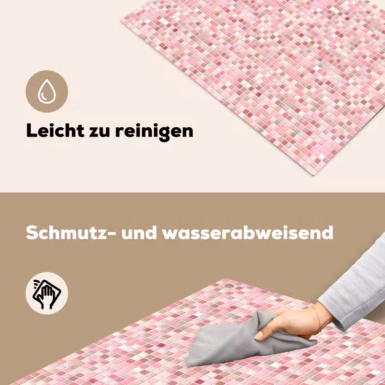Mozaïek - Patroon - Roze Inductie beschemer met haakjes klein 777 -ky-schoon-de