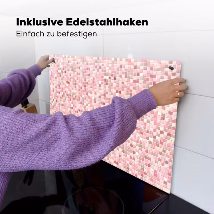 Mozaïek - Patroon - Roze Inductie beschemer met haakjes klein 777 -ky-ophangen-de