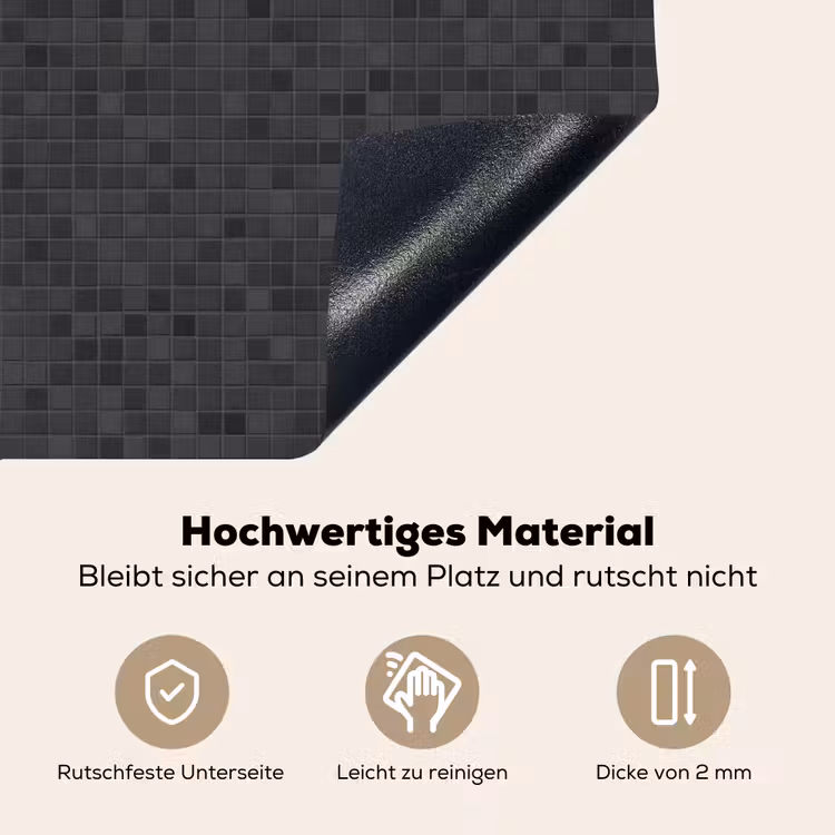 Mozaïek - Patroon - Zwart Inductie beschemer met haakjes klein 777 -ky-onderkant-de