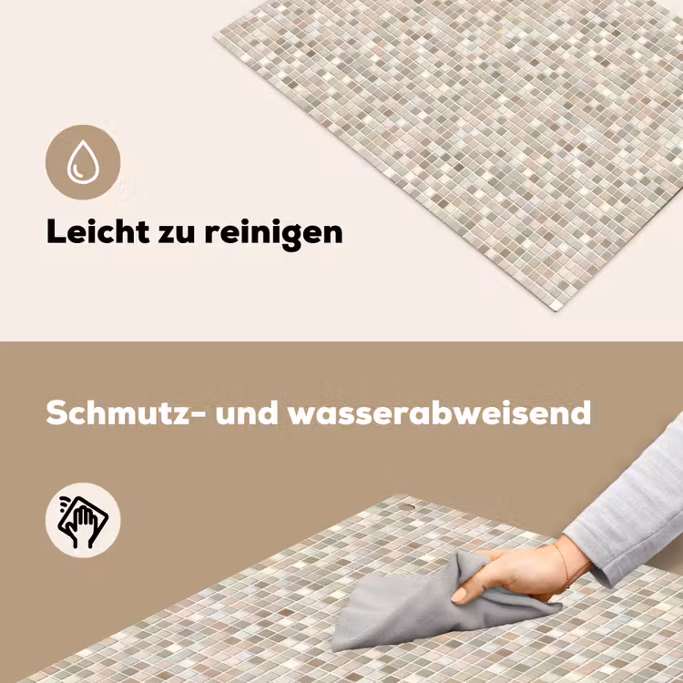 Mozaïek - Patroon- Taupe Inductie beschemer met haakjes klein 777 -ky-schoon-de