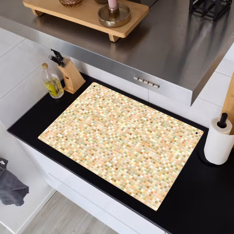Mozaïek - Patroon - Terracotta Inductie beschemer met haakjes klein 777 -sfeer1