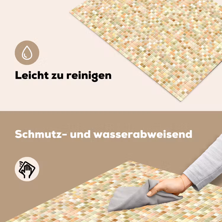 Mozaïek - Patroon - Terracotta Inductie beschemer met haakjes klein 777 -ky-schoon-de
