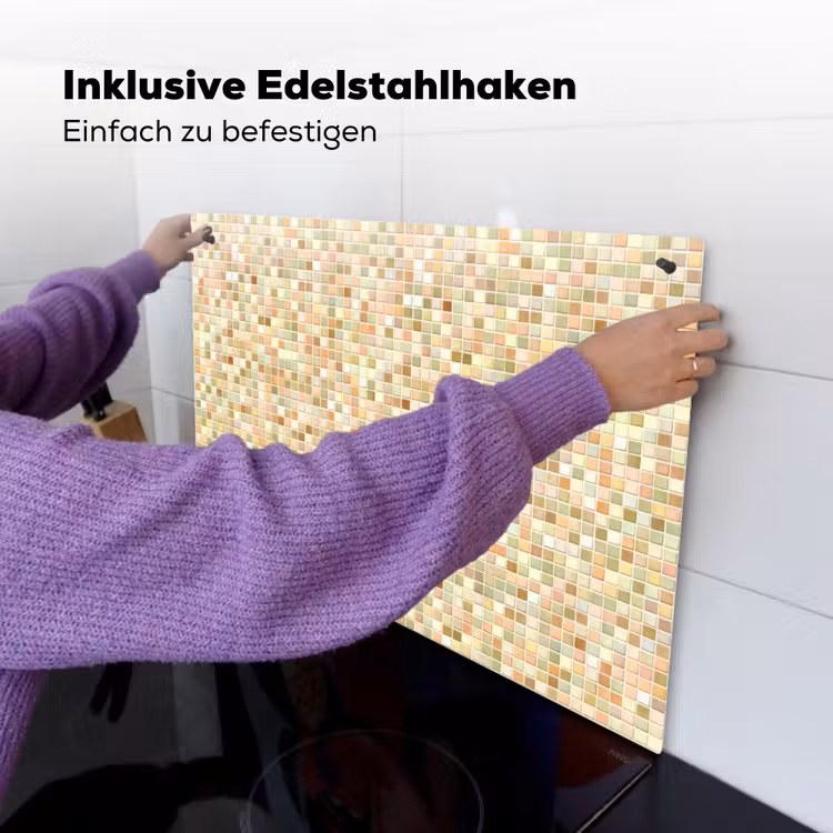 Mozaïek - Patroon - Terracotta Inductie beschemer met haakjes klein 777 -ky-ophangen-de